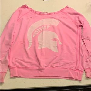 Neon pink Michigan State Spartan long sleeve